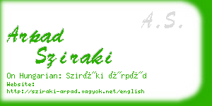 arpad sziraki business card